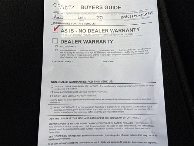 2021 Honda Civic Sedan EX