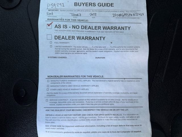 2023 Ford Transit Cutaway Base