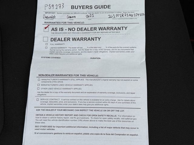 2021 Chevrolet Camaro LT1