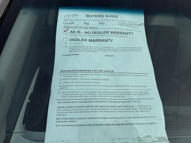 2020 Chevrolet Bolt EV LT