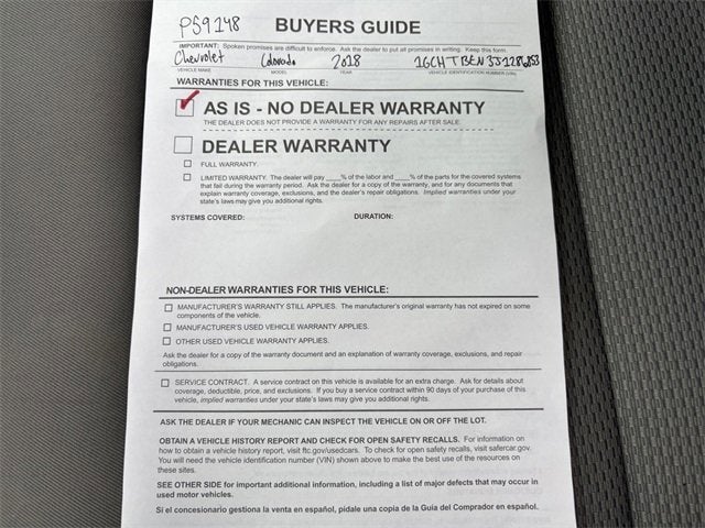 2018 Chevrolet Colorado 4WD Work Truck