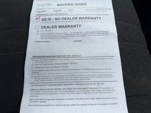 2024 Chevrolet Express Cargo 2500 WT