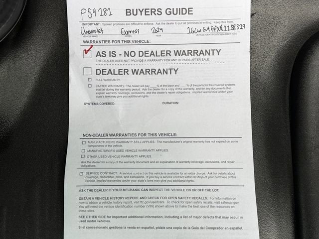 2024 Chevrolet Express Cargo 2500 WT