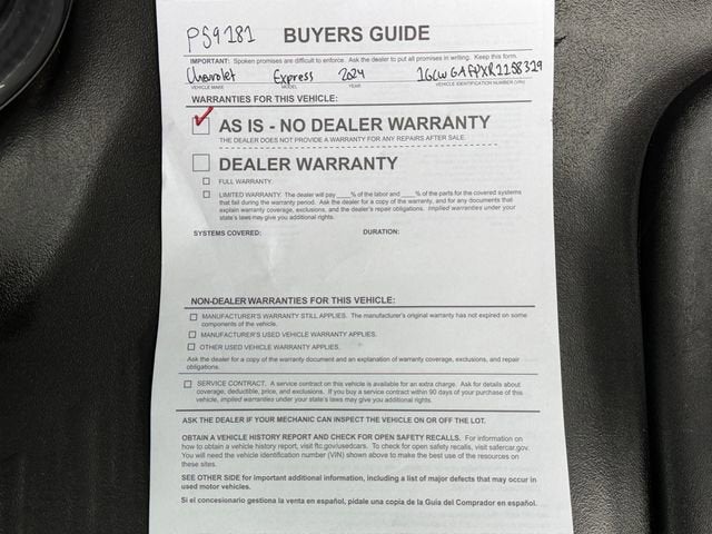 2024 Chevrolet Express Cargo 2500 WT