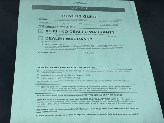 2022 Chevrolet Traverse RS
