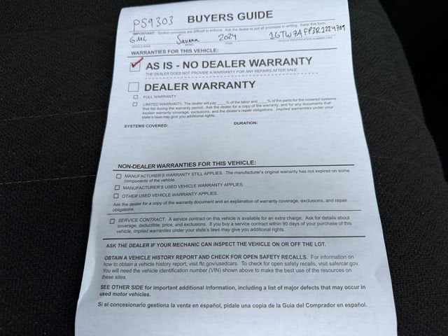 2024 GMC Savana Cargo 2500 Work Van