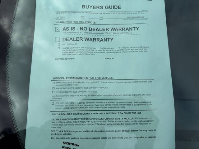 2016 Chrysler 300 300C