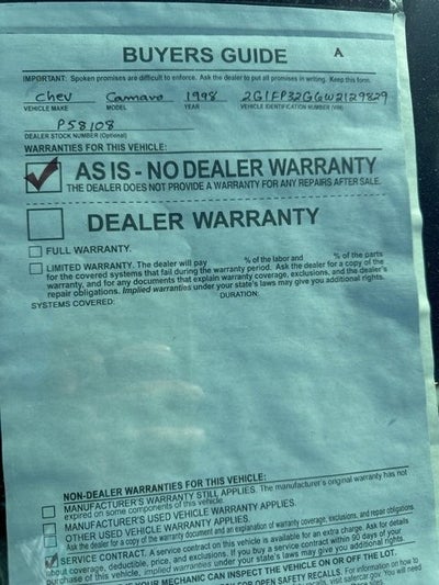 1998 Chevrolet Camaro Z28