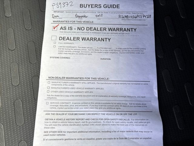 2023 RAM ProMaster Cargo Van Base