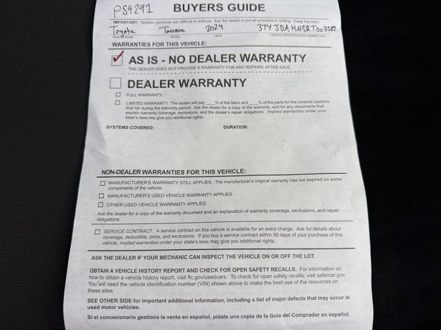 2024 Toyota Tacoma 2WD SR