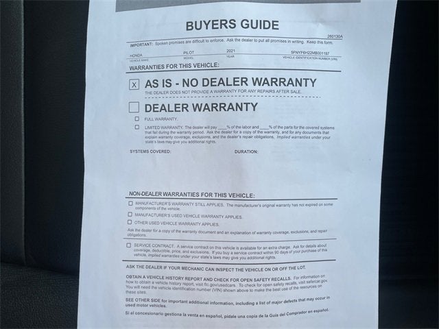 2021 Honda Pilot Special Edition