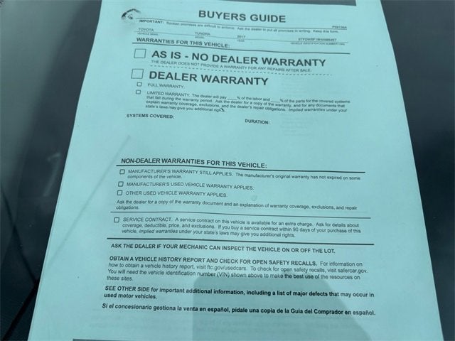 2017 Toyota Tundra 4WD SR5