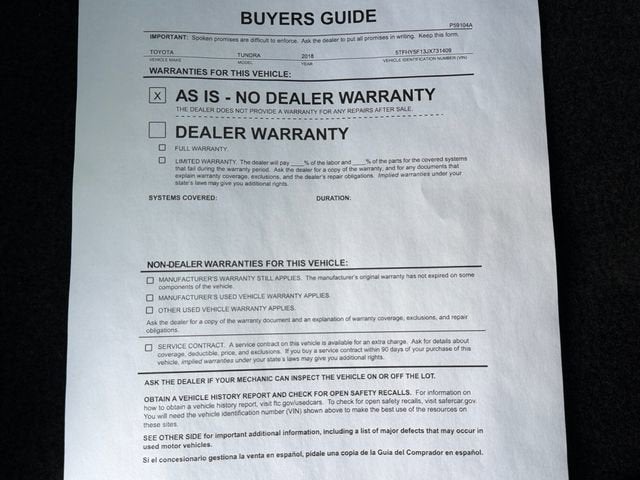 2018 Toyota Tundra 4WD SR5