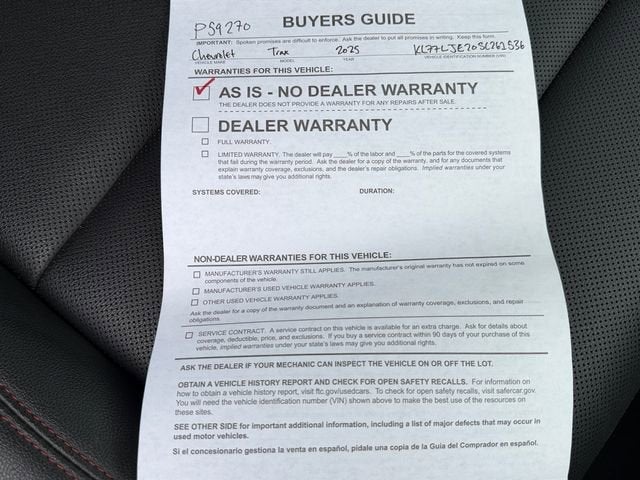 2025 Chevrolet Trax 2RS