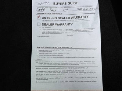 2022 Chevrolet Spark ACTIV Manual