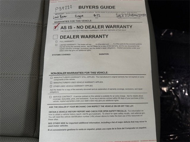 2021 Land Rover Range Rover Evoque S